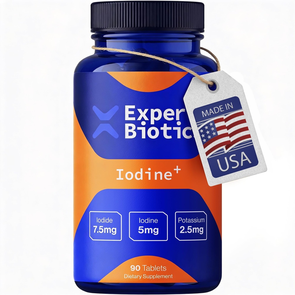 Iodine+ 12.5 mg Tablets with Potassium Iodide USP and Free Iodine USP Dietary Supplement (90 Count)