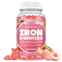 Iron Supplement for Women - Iron Gummies with Vitamin B6, B12, C, Zinc, Folate for Adults & Kids - Support Blood Builder, Iron Deficiency, Anemia, Energy Boost - Sugar Free 60ct Peach Flavor