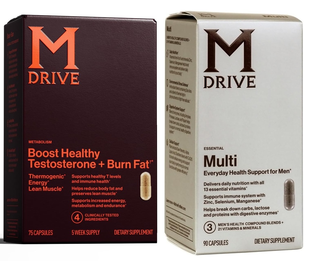 Mdrive Boost and Burn Testosterone Booster + Daily Multi Vitamin