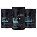 Sports Research® Brain Support Pack - Extra Strength Alpha GPC 630mg + Omega-3 Fish Oil 1250mg + High-Absorption Magtein® 2000mg