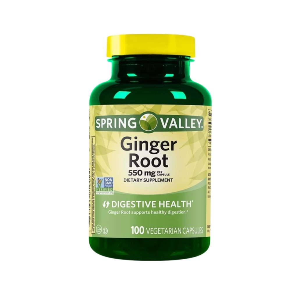 Ginger Root 550mg – 100 Vegetarian Capsules, Organic Ginger Root Powder Supplement, Ginger Extract, Ginger Supplements Halal and Kosher, Gluten Free (Pack of 1)
