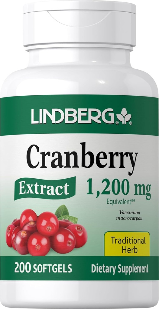 Lindberg Cranberry pilulky pro ženy crust 124; 1200mg crust 124; 200 Softgels crust 124; Tradiční Herb crust 124; Extract dodatek crust 124; Non- GMO, gluten zdarma