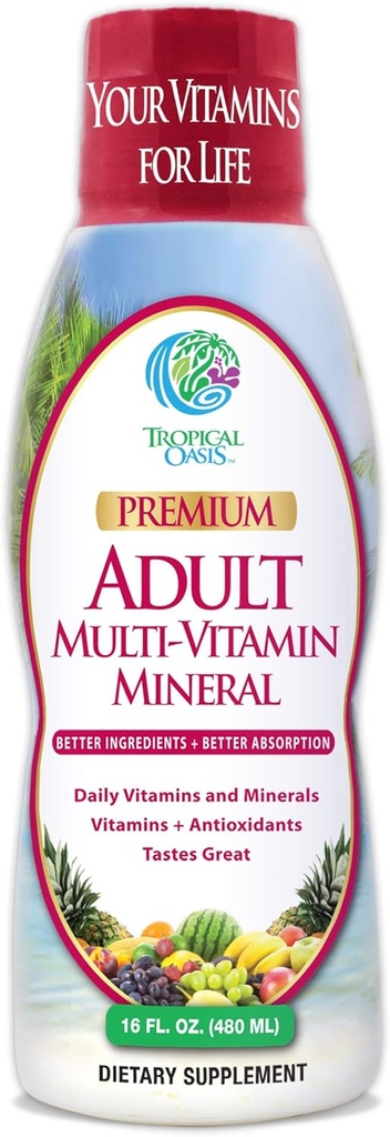 Impical Oasritis Multivitamin - Liquid Multi-Vitamin i Mineal suplementari amb 125 Nutrients totals inclosos; 85 vitamines i Mines, 23ino àcids, i 18 Herbs - 16 oz, 32 serv