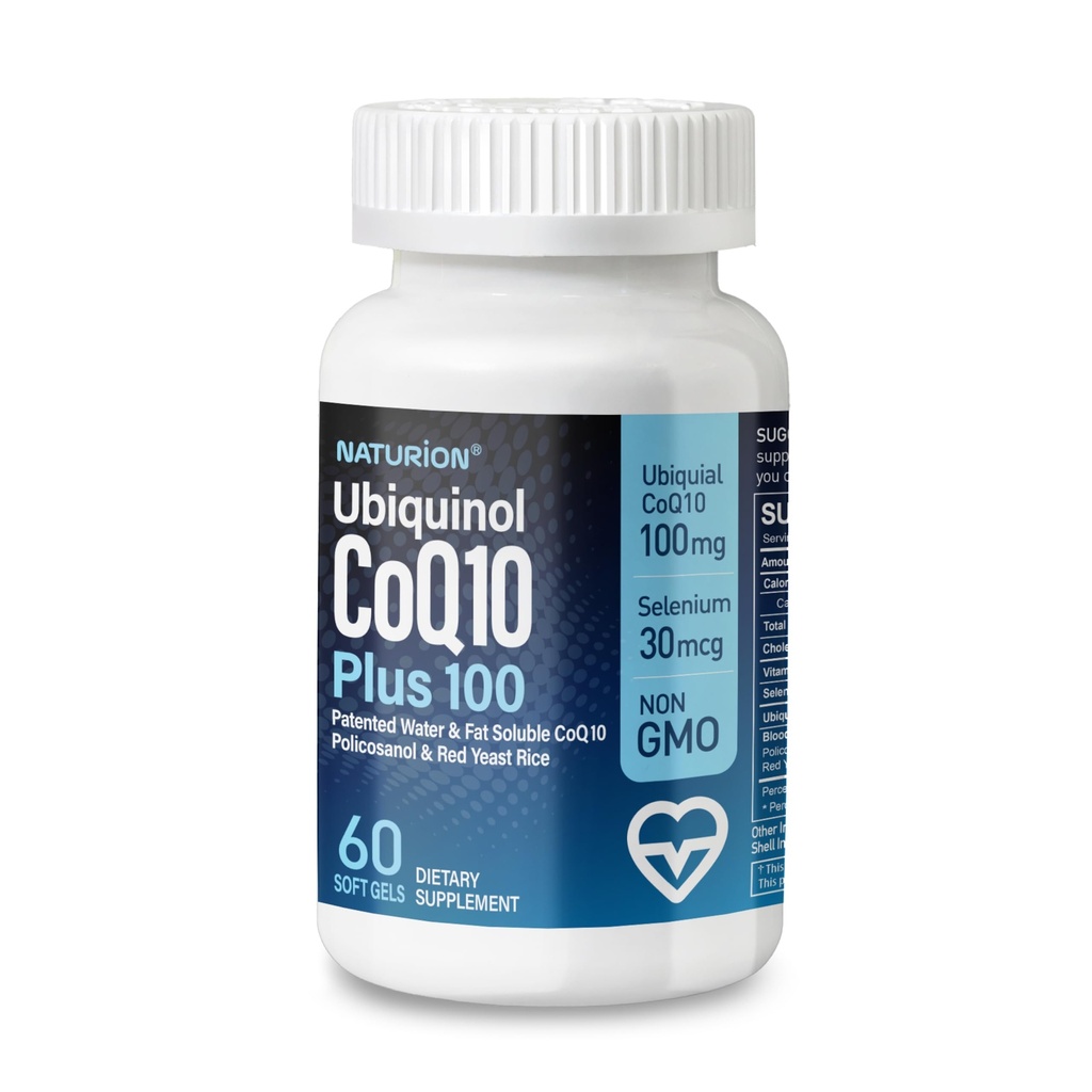 Ubiquinol CoQ10 Plus 100 – Kaneka Ubiquinol, Vitamin D3, Selenium, Circulation Support Blend – 100mg CoQ10 Supplement, 60 Softgels, 60-Day Supply