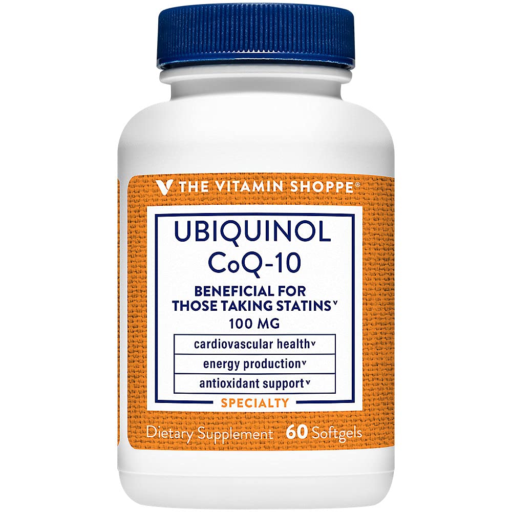 The Vitamin Shoppe Ubiquinol CoQ-10 100mg Beneficial for Those (60 Softgels)