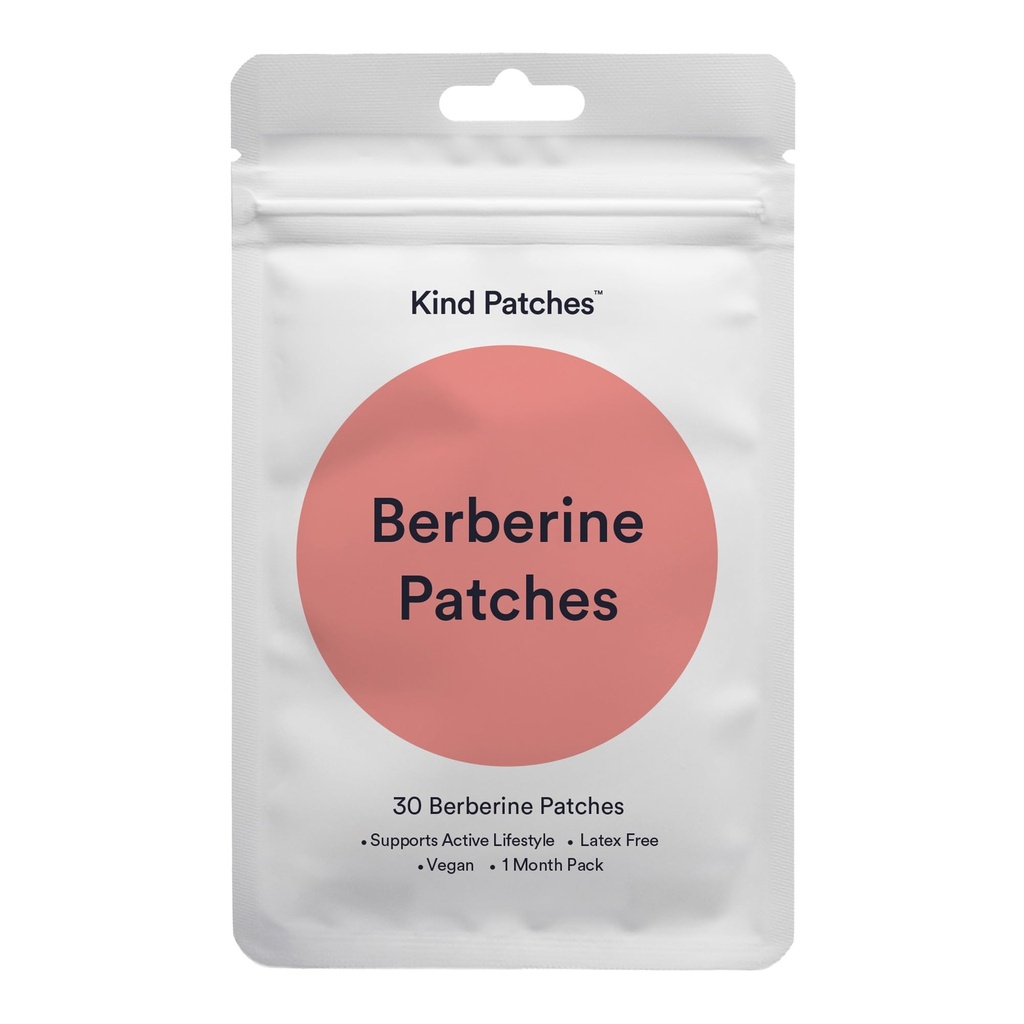 Kind Patches Berberine Patches with L Glutamine, Chromium, Pomegranate and Cinnamon - Vegan, Latex Free - 30 Count