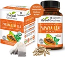 Papaya Leaf לחלץ קפסולת ו Papaya Leaf Tea Bundle - תמיכה מלאה בבריאות החיסון ובריאות העיכול