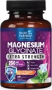 Magneziu Glicinat 250mg - 100% Magneziu Chelated pentru absorbţie maximă - Suport de somn, Musculare, Nervi, Os & Heart Health Support, Cel mai bun Mag Supliment, Vegan Non-GMO, 3rd Party Testat - 60 comprimate
