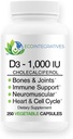 Vitamin D3-1000 IU 25 mcg (Cholecalciferol) Hypoallergenic Support for Muscles, Bones & Teeth, Breast, Prostate, Cardiovascular, Colon & Immune Health (250 Veggie Capsules)