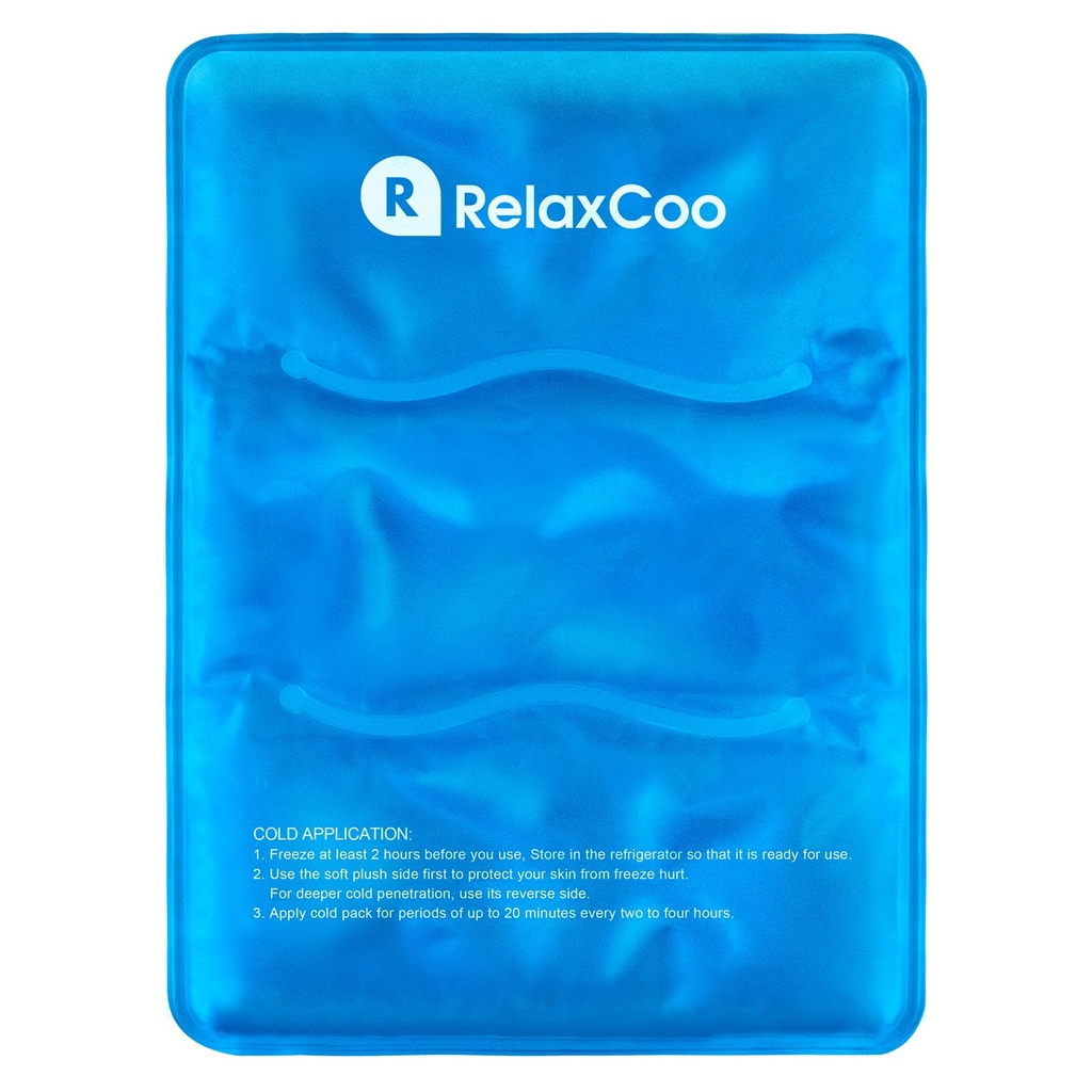RelaxCoo Large Flexible Ice Pack for Injuries Reusable Gel, 11x14.5 Inches, Cold Compress for Hip, Shoulder, Knee, Back Pain, Swelling, Bruises, Surgery