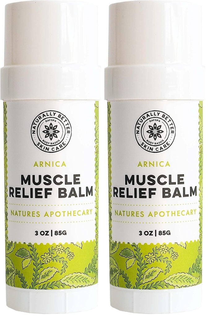All-Natural Arnica Muscle Balm - Plant-Based Topical Swelling and bruising Relief | Essential Oils & Menthol soothes and Cools Sore Muscles, Hypoallergenic & Paraben-Free, Made in USA (Pack of 2)