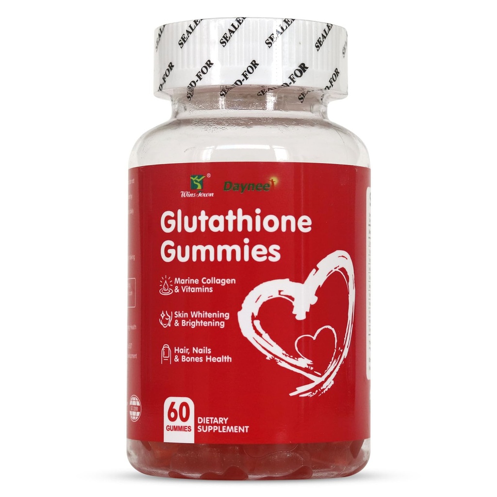 Glutathione Gummies 1000mg, Rich in Marine Collagen & Vitamins, Skin Whitening & Brightening, 60 Count