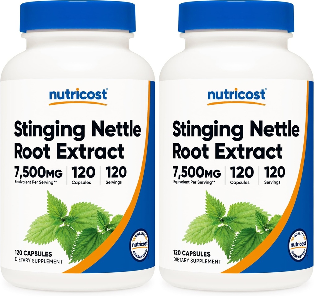 Nutricost Stinging Nettle Root Extract 120 Capsules for 120 Servings - Vegetarian Friendly, Non-GMO, Gluten Free (Pack of 2)