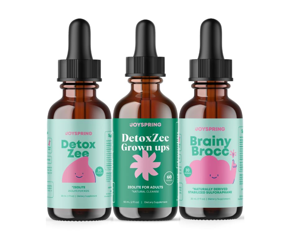 JoySpring Bright Brain + Balanced Body Bundle – DetoxZee Grownups & BrainyBrocc Liquid Drops – Daily Routine Support for Kids & Adults