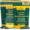 Biogenesis BioDynamic Wellness Collection– Organic Chlorella (1000 Count) & SuperGreens Plus (300 Count) – 200mg Mini Tablets | Rich in Chlorophyll, Wheatgrass & Barley Grass | Vegan Energy, Detox & I