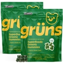 Gruns Superfood Greens Multivitamin Gummy Variety Bundle, 1 x Adult Low Sugar 28ct + 1 x Sugar Free 28ct Bundle for Less! with 20+ Vitamins and Minerals, prebiotic Fiber for Gut Health, and More!