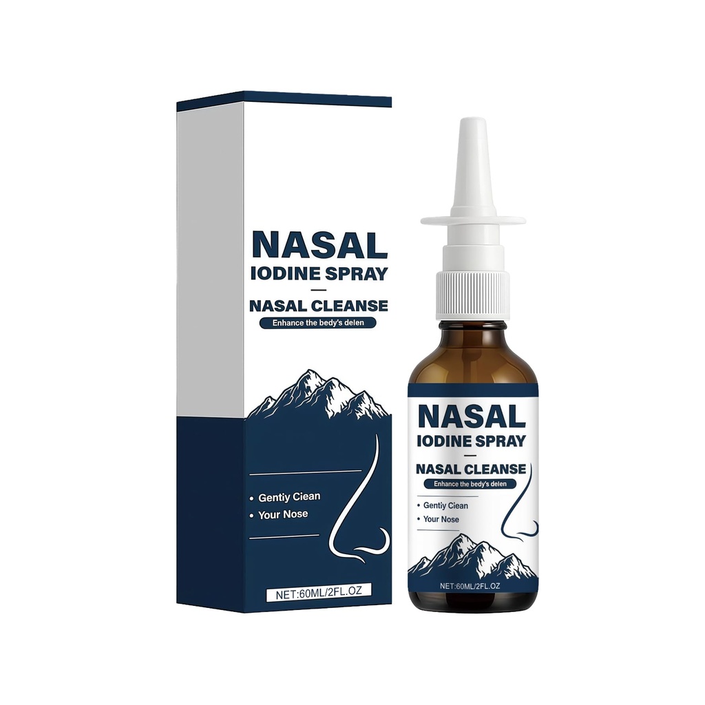 Iodine & Fulvic Acid Nasal Spray – Natural Immune Support – Cleanses Nasal Passages – 100% Mineral Formula – 60ml