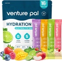 Venture Pal Sugar Free Electrolyte Powder Packets - Liquid Daily IV Hydration Packaets - 124; Electrolytes Drink Mix 5 Vitaminokkal & 7 Electrolytes - 124; Keto Friendly - 124; Non- GMO - 124; Certified Vegan - 124; 16 Sticks