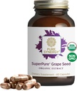 Saf Synergy SuperPure Grape Tohumlama | Organik Grape Tohum Polyols Supplement with Whole Fruit | For Heart Health, Skin, and Health Aging Support (60 Capsules)