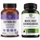 Saffron & Maca Root Supplement Combo with Ashwagandha, Magnesium, Turmeric & Bioperine | Mood, Energy & Eye Health Support, Made in USA.