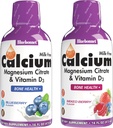 BlueBonnet Nutrition Liquid Calcium Citrate Magnesium Citrate, Vitamin D3, Bone Health, Gluten Free, Soy Free, Milk Free, Kosher, Blueberry dan Campuran Berry Combo