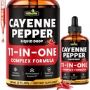 (2 Packs) 11-in-1 Cayenne Pepper Drops - Herbal Supplement with Hawthorn, Beet Root & Cinnamom - Supports Healthy Digestion & Immune - 4 FL Oz