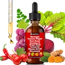 Cayenne Pepper Drops, Liquid Organic Cayenne Pepper, Cayenne Health Supplements, with Beet Root, Moringa, Hawthorn Berry, Grape Seed, Turmeric, Ginseng & Vitamin K2 D3-Vegan, Plant-Based, 2oz
