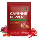 Cayenne Pepper Capsules, Cayenne Pepper Capsaicin Supplements Support Leg Vein, Heart Health and Blood Circulation, with Vitamin E D3 K2 and Extracts of Grape Seed, Beetroot and Turmeric, 240 Softgels