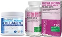 Bronson Marine Collagen Peptides Hydrolyzed Protein Powder + Ultra Biotin 10,000 Mcg Hair Skin and Nails Supplement