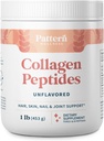 Паттерн Wellness Collagen Peptides Powder (Type I & III) - Волосы, ногти, кожа и здоровье суставов - Трава Фед & пастбище Поднятый - Гидролизованный коллаген, Не-ГМО, Молочный Свободный, & Кето - Не ароматизированный (16 Oz)