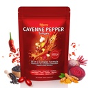 Cayenne Pepper Capsules, 15-in-1 Cayenne Pepper Supplements with Vitamin D3, K2, E & Grape Seed Oil, Supports Leg Vein, Heart and Blood Vessel Health, Daily Herbal Capsaicin Supplements, 300 Softgels