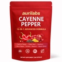 Aurilabs Cayenne Pepper softgels - Vitamin D3+K2 Complex, Circulation Support Formula with Capsaicin & Botanicals, Vegetarian, Non-GMO Softgels for Daily Wellness (1)