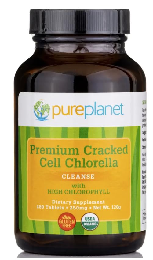 PURE PLANET Cracked Cell Chlorella Organic 480 tb/250mg