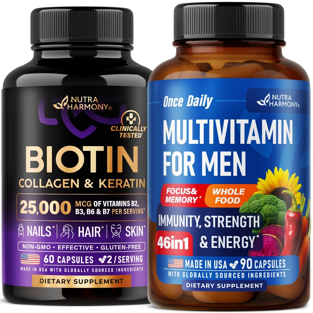 NUTRAHARMONY Biotin, Collagen, Keratin & Multivitamins for Men Capsules