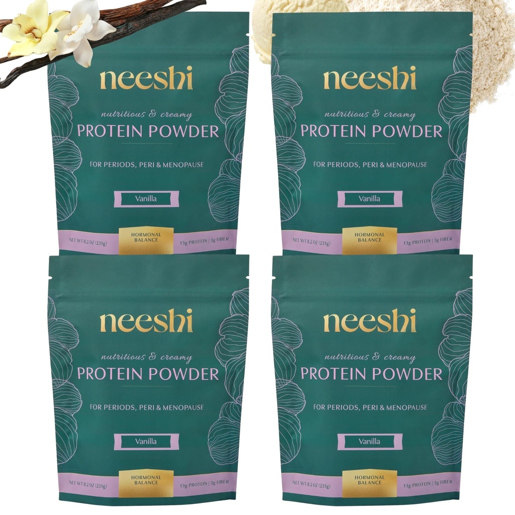 Nourishing Protein Blend – Plant-Based, Vegan, Gluten-Free, All-Natural – Balanced Nutritional Support for Women – 4-Week Supply – Vanilla Flavor