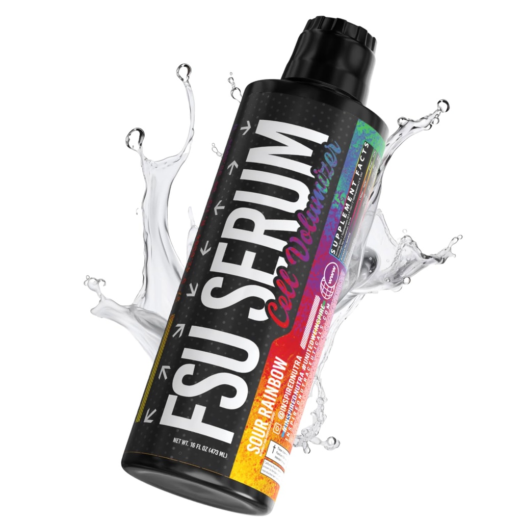 Inspired FSU Serum Liquid Glycerol, Stim Free Pre Workout Pump, Non Stim Preworkout, Caffeine Free, Stimulant Free, 20g GlycoClear, 2g Betaine Nitrate (Sour Rainbow)