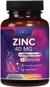 Zinc Supplements 40mg - High Potency Immune Support & Antioxidant Supplement - Best Zinc Supplement for Skin Health & Immune System Support, for Women & Men, Gluten Free, Bottled in USA - 60 Tablets