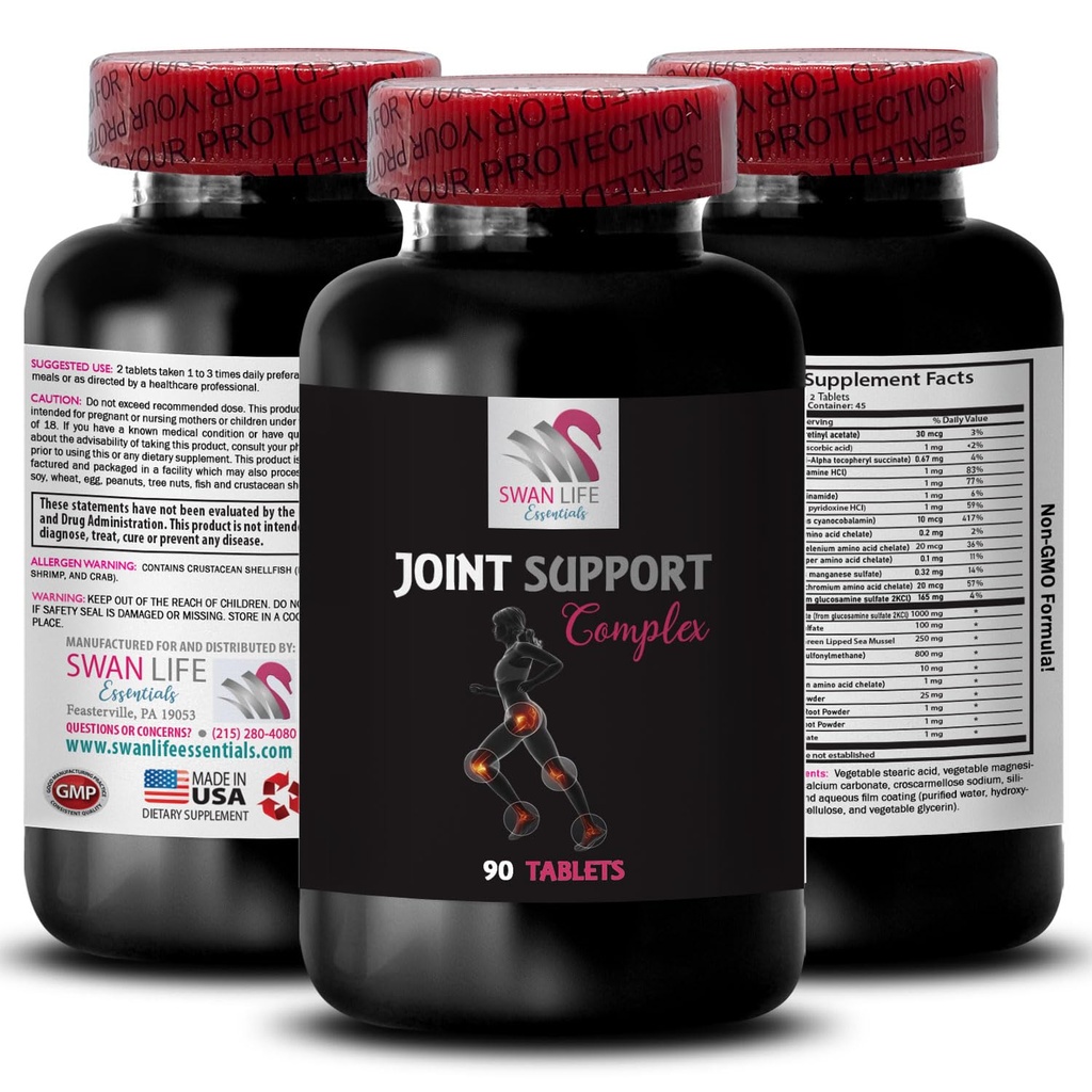 Flexibility Supplement - JOINT SUPPORT COMPLEX - Glucosamine Sulfate Complex Powder, MSM & Boron Powder, Boron Joint Complex, Joint Blend Supplement, MSM Supplement Blend 1 Bottle 90 Tablets