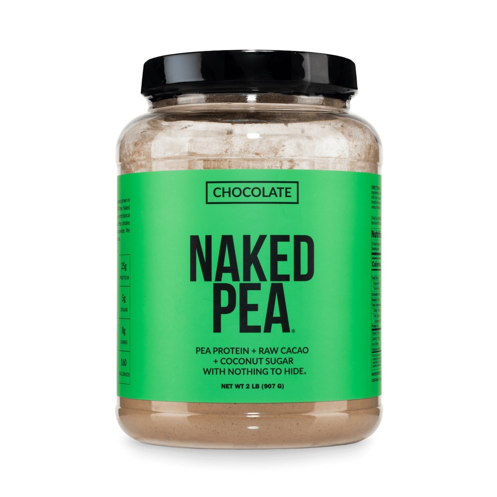 NAKED Chocolate Pea Protein Isolate from North American Farms, Only 3 Ingredients, Chocolate Vegan Protein, NSF Certified, Gluten-Free, Soy Free, GMO Free - 2LB