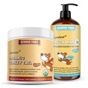 Organic Turkey Tail Powder Plus Omega Max Fish Oil - for Dog’s Cellular and Immune Health, Skin and Joint Care – Turkey Tail 60 Scoops - Omega Max 16 Ounces