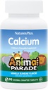 NaturesPlus Animal Parade Calcium, Vanilla Sundae Flavor - 90 Animal-Shaped Chewable Tablets - Сприяє Здорові Bones - Vegan, Gluten Free - 90 Всього сервірування