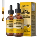 Liposomal Zinc Copper Liquid Drops, 50mg Zinc Picolinate with Copper, Selenium, Vitamin C&D3 for Immune & Thyroid Support, Fast-Absorbing Mineral Supplements for Men & Women, Blueberry, 4 Fl Oz