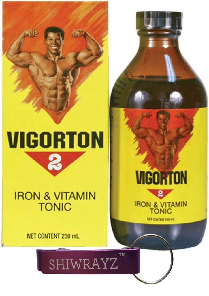 Vigorton 2 Iron & Vitamin Tonic Liquid Supplement 230ml (1 Pack)