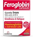 UK's Feroglobin Capsules | Gentle Iron - Reduce Tiredness & Fatigue | 30 Count (Pack of 1)