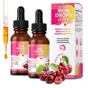 2P Cherry-Flavored Iron Drops for Women - Help Maintain Energy, Boost Vitality and Immunity. Non-GMO, Gluten-Free 60 ml.