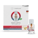 Vitabaum® Iron Forte - Energy Supplement with Vitamins C, B6, B12 & Folic Acid - 30 Vials - 0.34 fl.oz (10ml) Serving - Twist and Mix System™ for Fast Absorption - Vegan