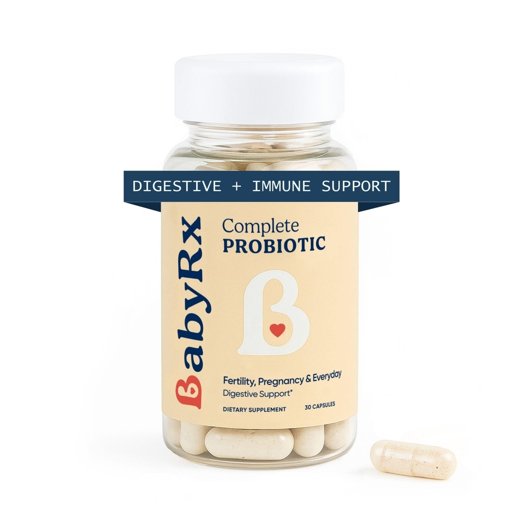 BabyRx Complete Probiotic – 25 Billion CFUs, 10 Clinically Validated Strains for Prenatal, Postnatal, Immune Support, Nutrient Absorption, and Reduced Bloating