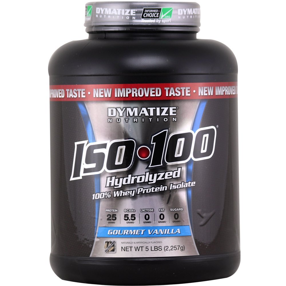 Dymatize ISO 100 Post Workout and Recovery Supplements, Gourmet Vanilla, 5 lbs (Pack of 6)