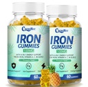2 Pack 100MG Iron Supplements, Iron Gummies for Women & Men - Vitamin C, A, B12 - Complex, Improve Absorption, Energy Boost, Iron Deficiency for Adults & Kids - Complex Folate, Zinc, 120Cts