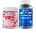 LILICARE Women's Vegan Iron Gummies Supplement 25mg + Methylene Blue Gummies for Human